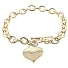 Designer Inspired Gold Heart Charm Toggle Bracelet Links Of Love