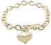 Designer Inspired Gold Heart Charm Toggle Bracelet Links Of Love