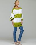 Ribbed-trim blouson tunic