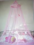 Pink Butterfly and Feathers Mosquito Net Bed Canopy by Gadget and Gift Zone