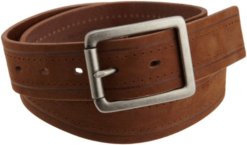Tommy Bahama Men's Italian Nubuck Leather Belt,Chestnut,36