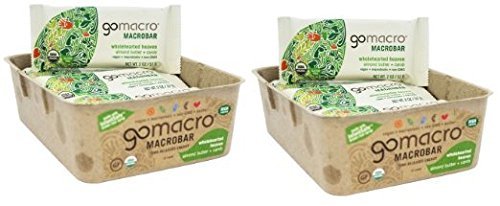 Gomacro - Macrobar - Wholehearted Heaven Breakfast Bar - Almond Butter and Carob - 2.1 Oz Bars - Pack of 12