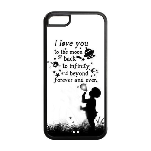 Love Quote I Love You To The Moon And Back Protective Rubber Back Fits Cover Case for iPhone 5C
