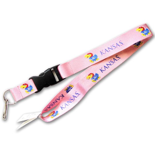 Kansas Jayhawks Clip Lanyard Keychain Id Holder Ticket Ncaa - Pink