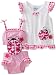 Baby Bunz Girls Infant Gingham Ladybug Swimsuit With Terry Cover-Up, Pink, 12 Months