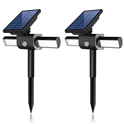 InnoGear 360Â° USB Solar Lights with Dual Head Waterproof Outdoor Landscape Lighting Garden Light, Pack of 2