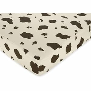 Western Cowgirl Fitted Crib Sheet For Baby And Toddler Bedding Sets By Jojo - Cow Print