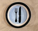 Melia Knife & Fork Design Ceramic Dog Bowl-LARGE