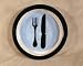 Melia Knife  Fork Design Ceramic Dog Bowl-LARGE