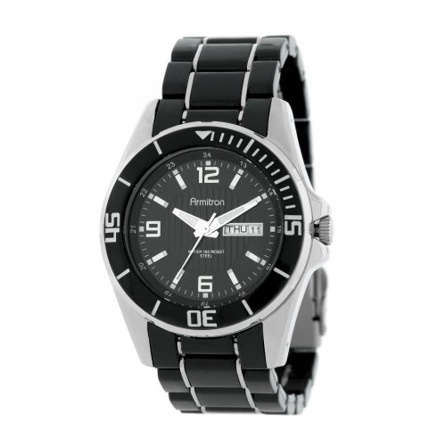 Armitron Men's 204742BKBK Stainless Steel Textured Black Dial Sport Watch
