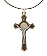 Crucifix Medal of St. Benedict Necklace - 2'' in Height - IMPORTED FROM ITALY