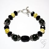 Jamaican Black Green and Yellow Bracelet 1201 7.5 inches