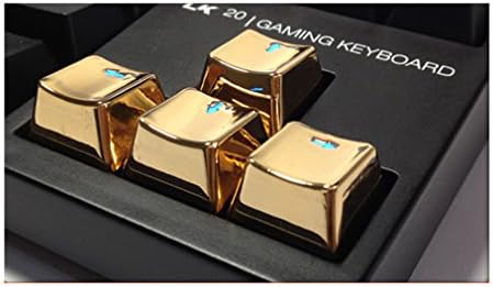 Keyboard Keycap Cover, Feeto Electroplating Keyset Zinc Transparent 4 Key Caps for Mechanical Gaming Keyboard Cherry Razer MX (UP Down Left Right Gold Backlit)