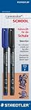 Produkt-Bild: Staedtler 318ASBK2D - Lumocolor Permanent F 0,6mm, 2er Blau / Schwarz