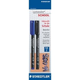 Staedtler 318ASBK2D Lumocolor Permanent F 0,6mm- Pennarelli, colore: Blu/Nero (Confezione da 2) Staedtler 318ASBK2D Lumocolor Permanent F 0,6mm- Pennarelli, colore: Blu/Nero (Confezione da 2)