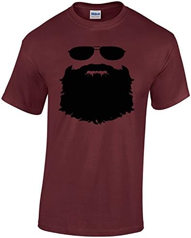Bing Bada Tees Aviator Beard And Glasses Beard Lover Funny Humor T-shirt Men's Novelty T-Shirt Maroon Medium