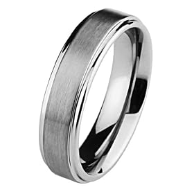 6mm Rounded Edge Tungsten Wedding Band Ring for Men - Size 5: The World Jewelry Center: Jewelry