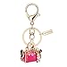 Bling Hot Pink Handbag Design Keychain Key Ring with Pouch Bag MZ865-1