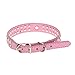 Pet Kingdom 2 Rows Rhinestone Bling Heart Studded Leather Dog Collar For Small Or Medium Pet Collar (Pink, Small)