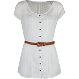 FULL TILT Womens Chiffon Peasant Tunic