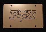 FOX RACING ENGRAVED LICENSE PLATE W/FREE FRAME
