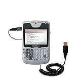 Coiled Power Hot Sync and Charge USB Data Cable w/ Tip Exchange for the Blackberry 8707v - Gomadic Brand