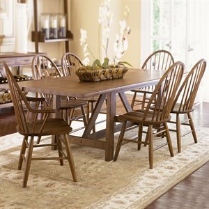Liberty Furniture 139-t4002 Farmhouse Weathered Oak Trestle Table