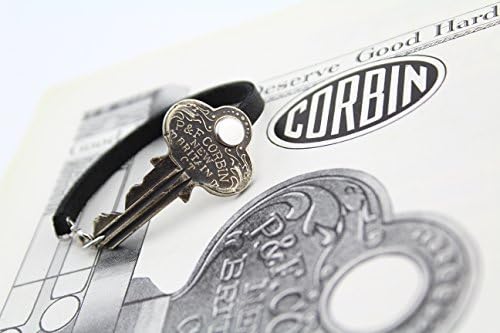 1920's Corbin Door Key + Leather Bracelet - Handmade - Repurposed - Upcycled - Hardware - Industrial - Vintage - Unisex - Brass