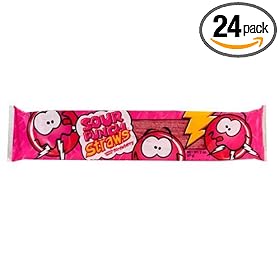 Sour Punch Straws, Strikin' Strawberry, 2-Ounce Packages (Pack of 24)