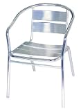 4 X Indoor Outdoor Aluminium Stacking Chair With Arched Arms