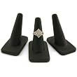 3 Black Rubber Ring Finger Jewelry Holder Showcase Display Stands