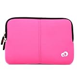 Acer Neoprene Sleeve Case with Dual Hidden Pocket For NEW Acer Iconia Tab A200 10-Inch Android Tablet Color Magenta - Black + EnvyDeal Velcro Cable Tie