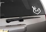 Browning Doe Buck Heart Hunting Vinyl Wall Art Decal - White
