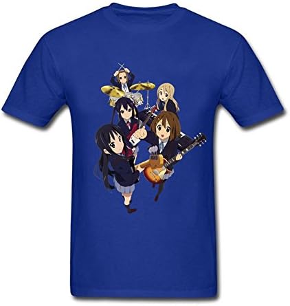 Tee Center Music Girls K ON Basic Tee Men's Round Collar Royal Blue XXL