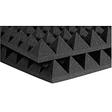 Auralex 4PYR24CHA 4 Studiofoam Pyramid Panels in Charcoal 6-2′x4′x4 panels