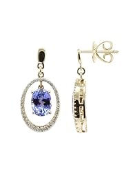 14K ExquisiteTanzanite Earrings with Diamonds (NEW ARRIVAL)