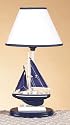 Blue Sailboat Boat Nautical Table Lamp with Shade
