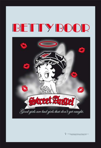 Empire Merchandising 538543 Betty Boop Engel - Bedruckter Spiegel mit Kunststoff Rahmen in Holzoptik, Kult-Spiegel - Gr&ouml;sse 20 x 30 cm