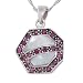EXP Pink Ruby & Mother Of Pearl Sterling Silver Pendant Necklace