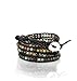 Beautiful Agate Gemstones 5 x Leather Wrap Bracelet Earth Colors with S.steel Button