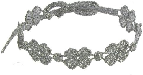 Les Poulettes Jewels - Cruciani Lace Bracelet 7 Clovers Lurex Grey Color