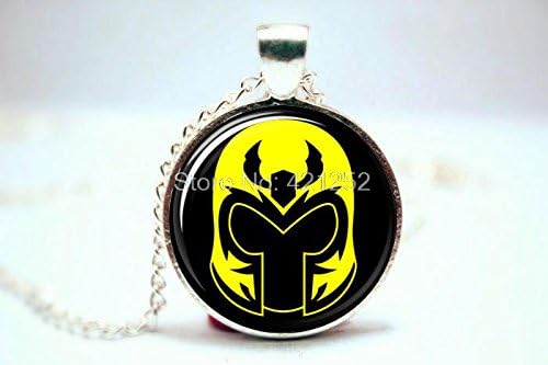 Pretty Lee 2015 Fashion Comic Superhero X Men Magneto Logo Pendant Necklace Glass Photo Cabochon Necklace Christmas gift