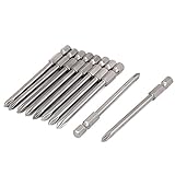 uxcell プラスドライバービット フィリップス 磁気 パワードリルビット 磁気ビット　10個入り