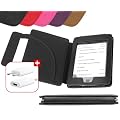 DURAGADGET Funda/Cubierta Negra De Piel Aut�ntica Con Estilo Libro Y Cierre Magn�tico Para El Nuevo Kindle TOUCH, TOUCH 3G De Amazon, Wi-Fi, Monitor 6" E Ink (Ultima Generaci�n, Abril 2012) + Cargador De Red El�ctrica (NO Funciona Con El Amazon Kindle)