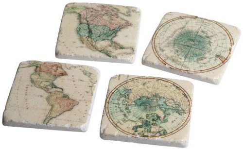 Global Coasters Set Of IVORY GREEN