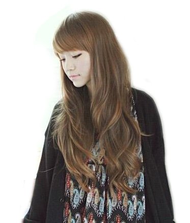 Stunning beautiful long LIGHT BROWN curly wave wig full wigs jf010023