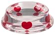 K9 Designer Dog Bowl, Clear with Red Heart Inserts, Small