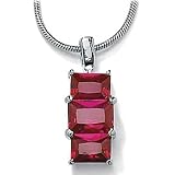 Red Crystal Silver Pendant