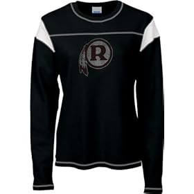 Washington Redskins Women's Black Classic Logo Long Sleeve Waffle Tee