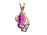0.51 cts Genuine Pink Tourmaline Pendant - 14kt Yellow Gold FREE GIFT BAG!